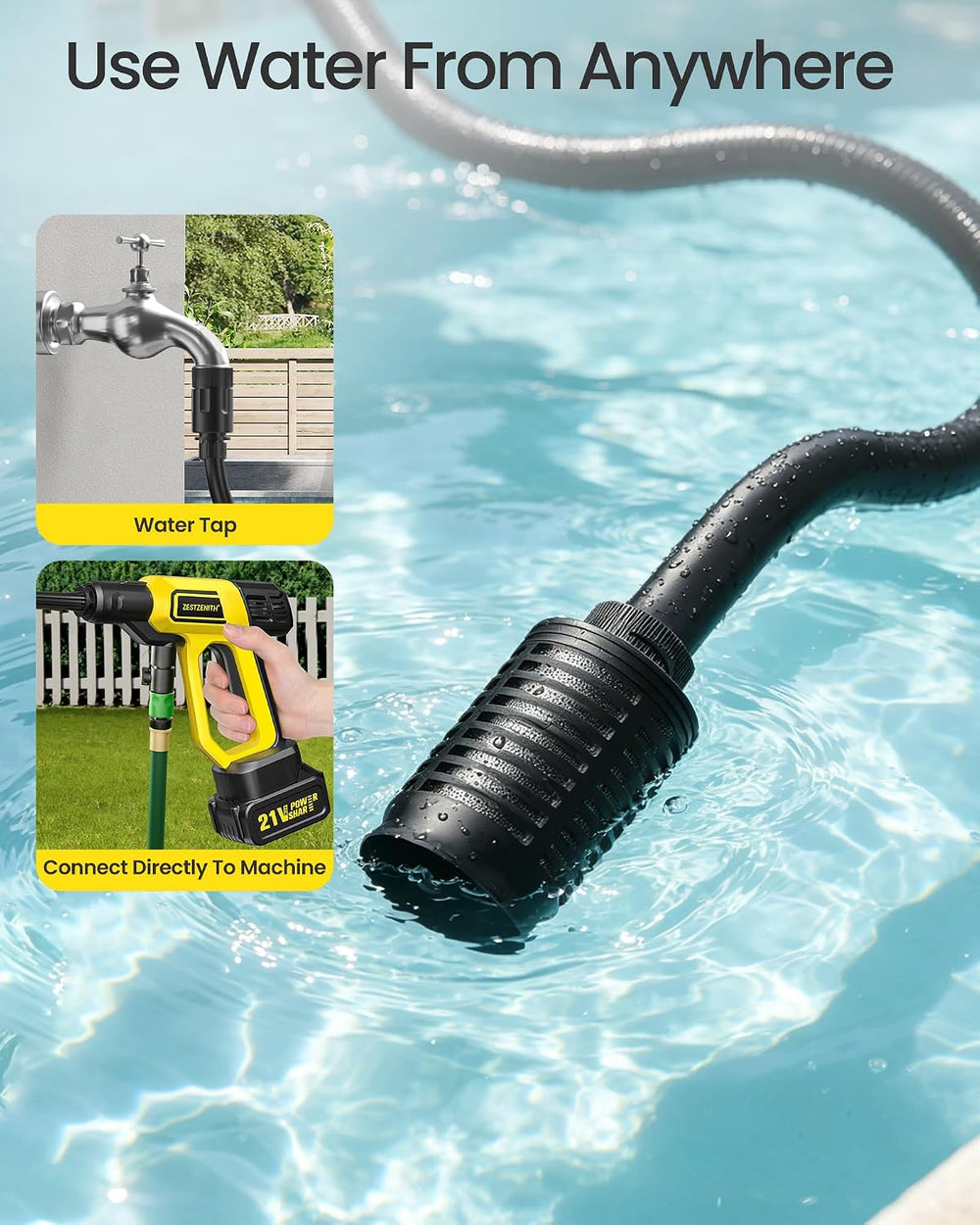 Cordless Pressure Washer Battery Powered, Handheld Cordless Power Washer