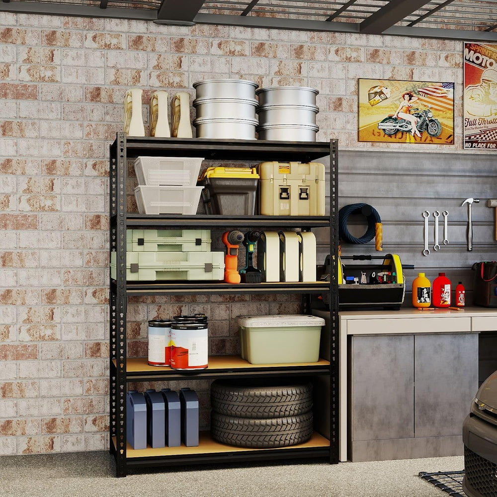 Storage Shelving Unit, 5 Tier Garage ShelvesHeavy Duty, Adjustable Metal Shel...