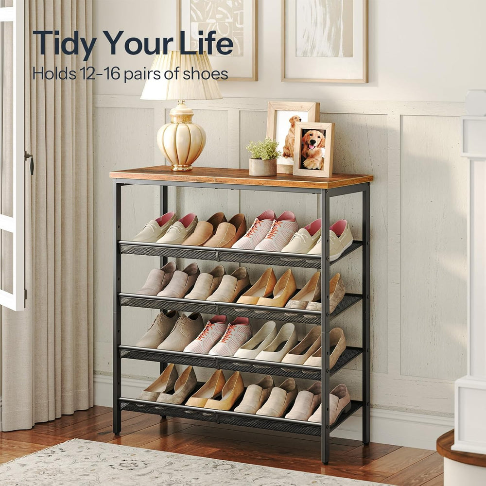 HOOBRO Shoe Rack for Entryway, 5-Tier Shoe Organizer with Adjustable Mesh She...