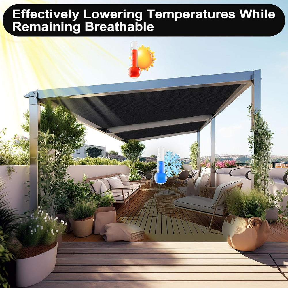 Artpuch 90% Sun Shade Cloth, 6 x 6 FT Pergola Shade Cover Canopy with Grommet...