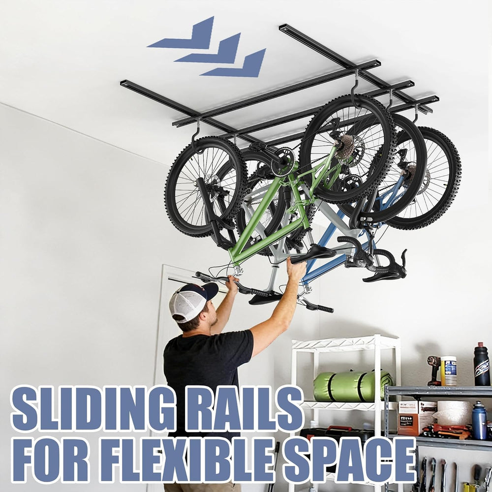 WALMANN Garage Ceiling Bike Rack, Adjustable Overhead Bicycle Storage