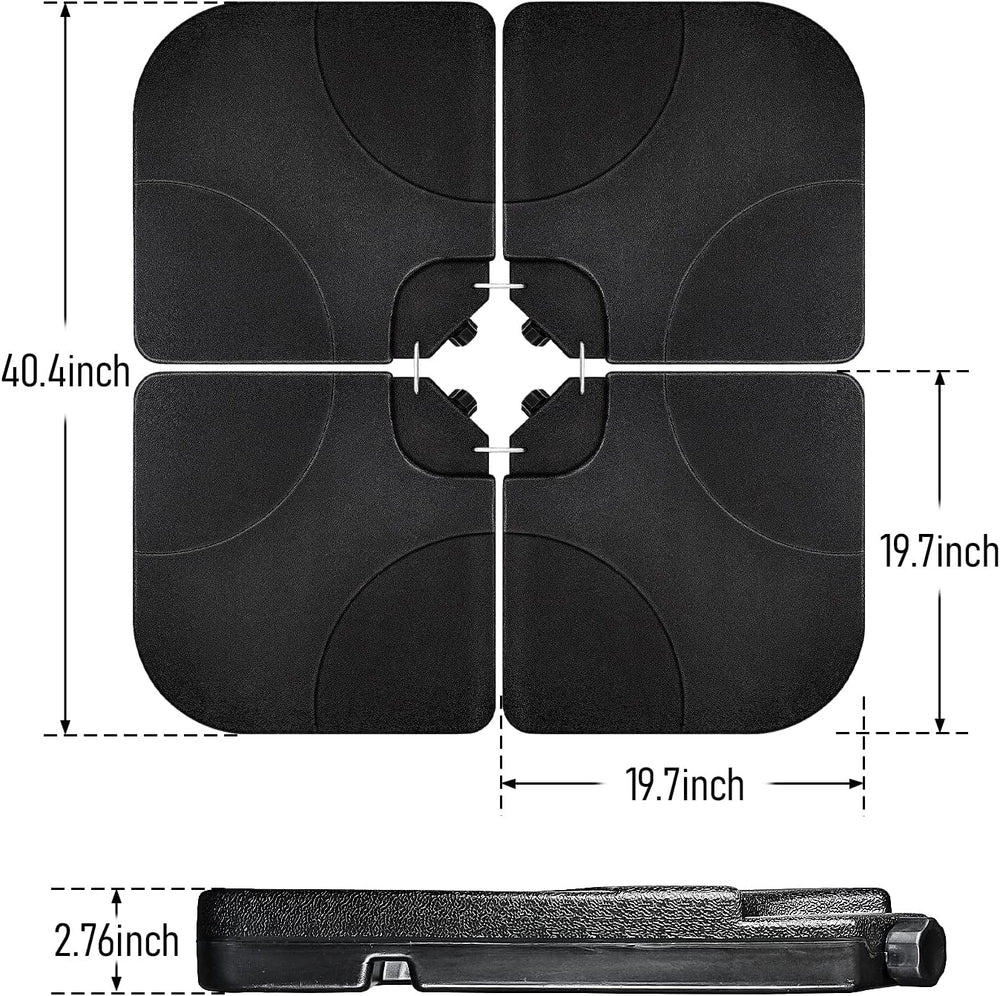 KANAGAWA 4PCS Square Offset Umbrella Base Heavy Duty Plastic Cantilever Patio...
