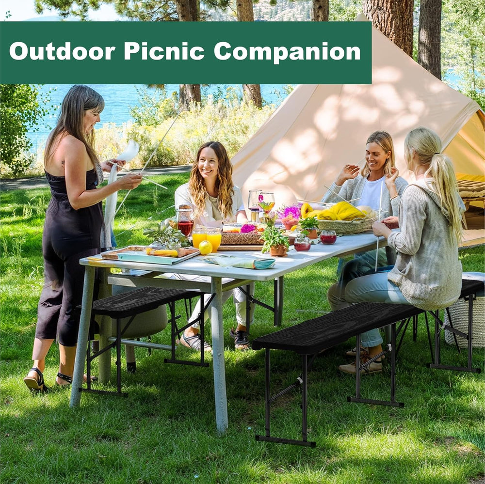 4 Pack 6ft Folding Bench for Picnic Party Camping, 650lbs Capacity