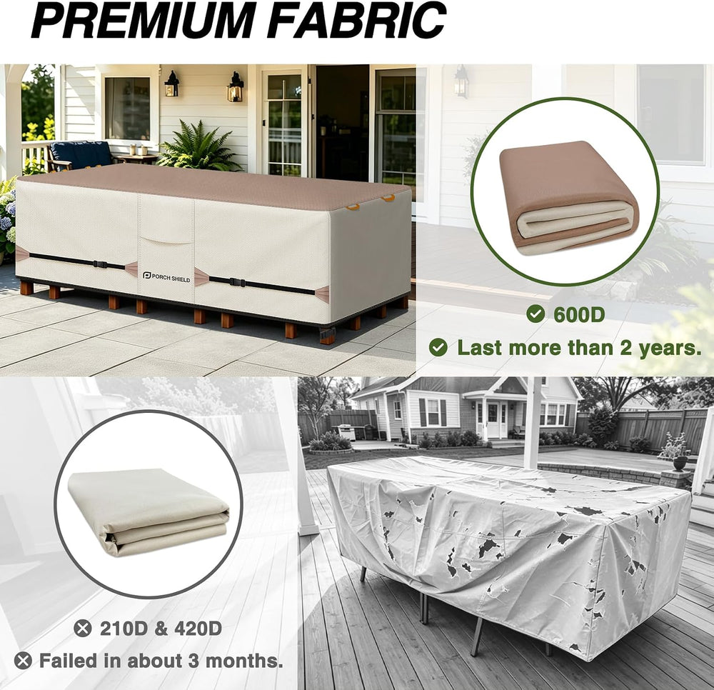 Porch Shield Waterproof Rectangular Patio Table Cover 108 x 70 inch