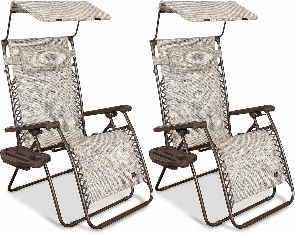 Bliss Hammocks 30" XL Zero Gravity Outdoor Lounge Chair, Sand, Set of 2