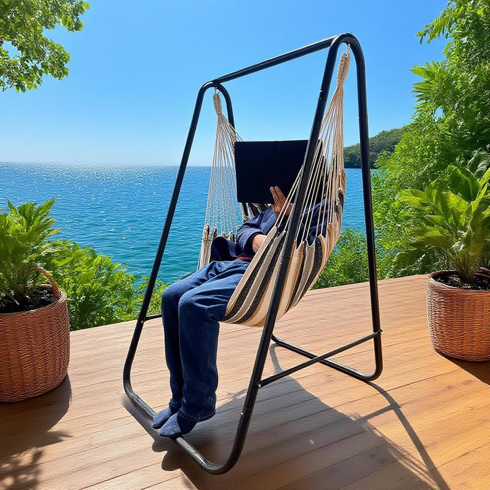 Hammock Chair with Stand,Hammock Chair Stand with Hanging Swing Chair Include...