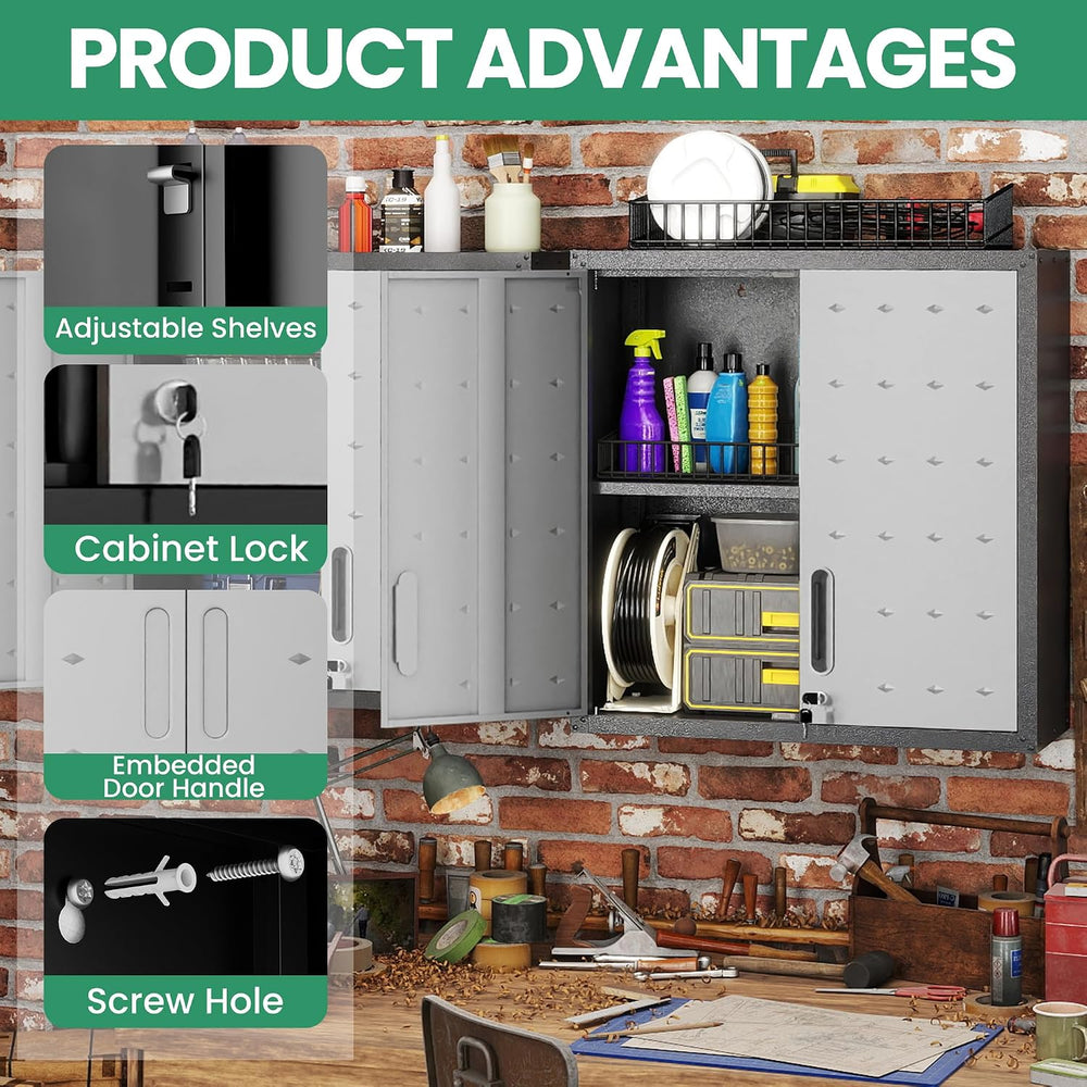 Garage Cabinet System | Heavy Duty Steel All-in-One Modular Garage Cabinet Se...