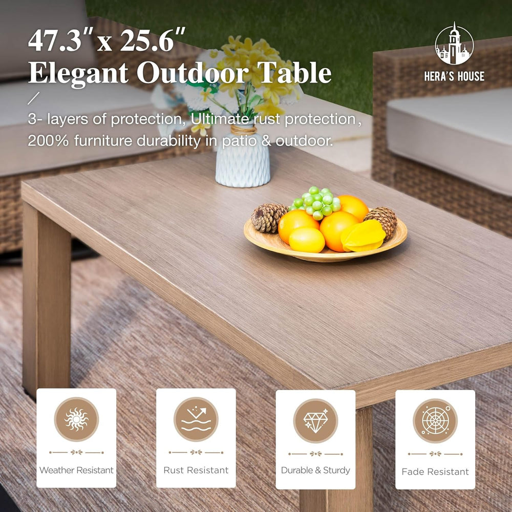 HERA'S HOUSE 7-Seat Patio Furniture Set with Wide Arm, Grey