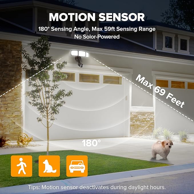 LUTEC 2 Pack 72W 7500LM LED Security Lights Motion Sensor Light Outdoor, 5000...