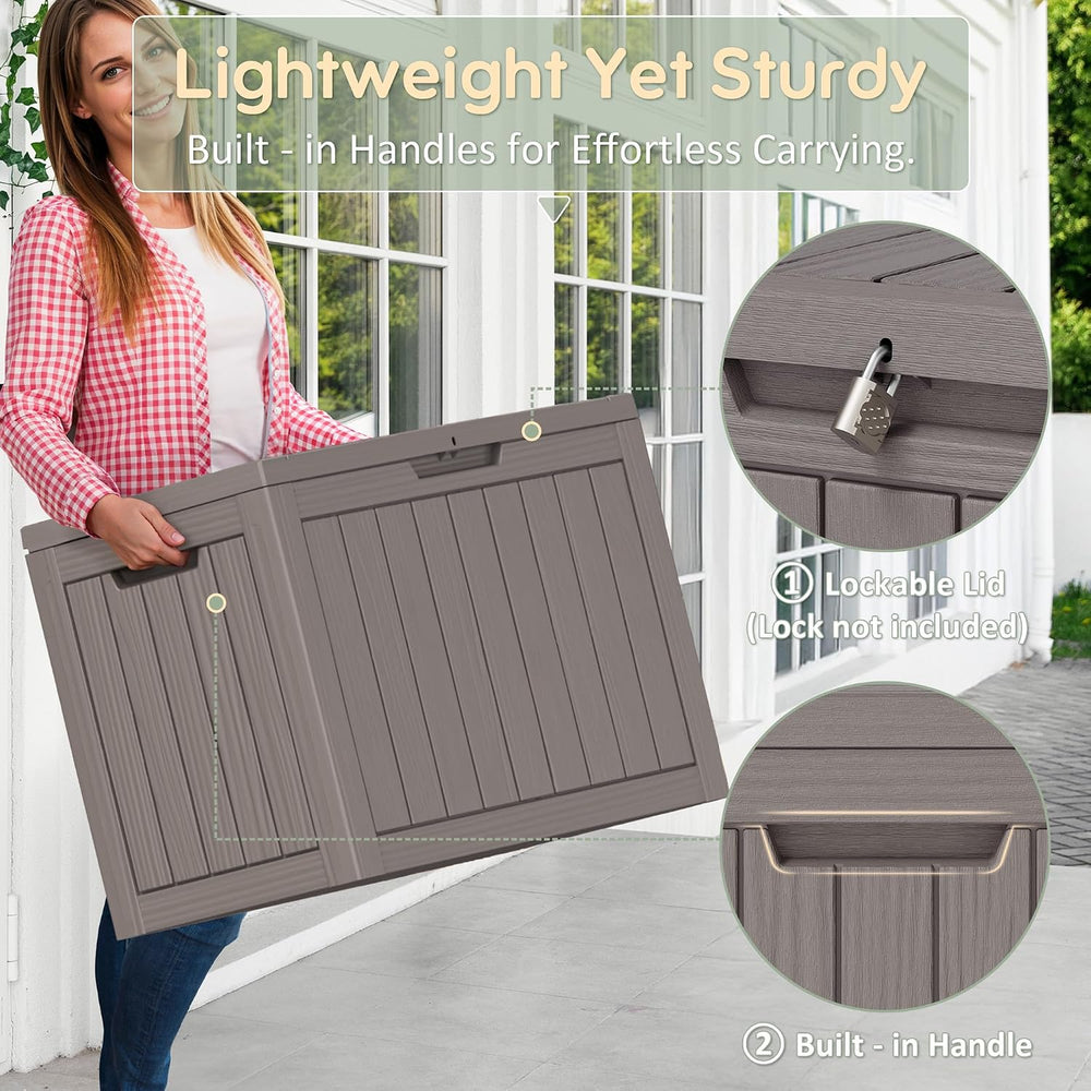 55 Gallon Package Delivery Box for Outside, Waterproof Storage Box with Locka...