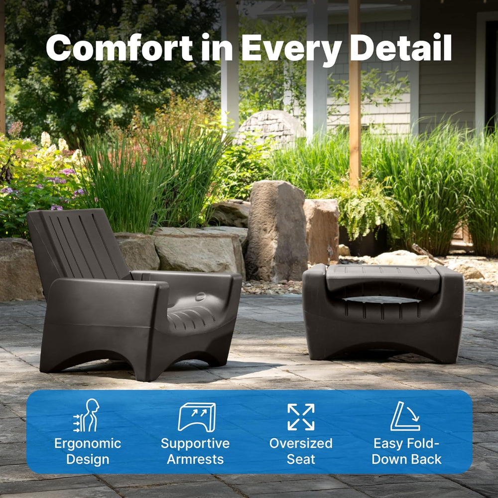 Step2 Switchback Adirondack Chair for Patio, Porch, Pool, Fire Pit, Deck, Dur...