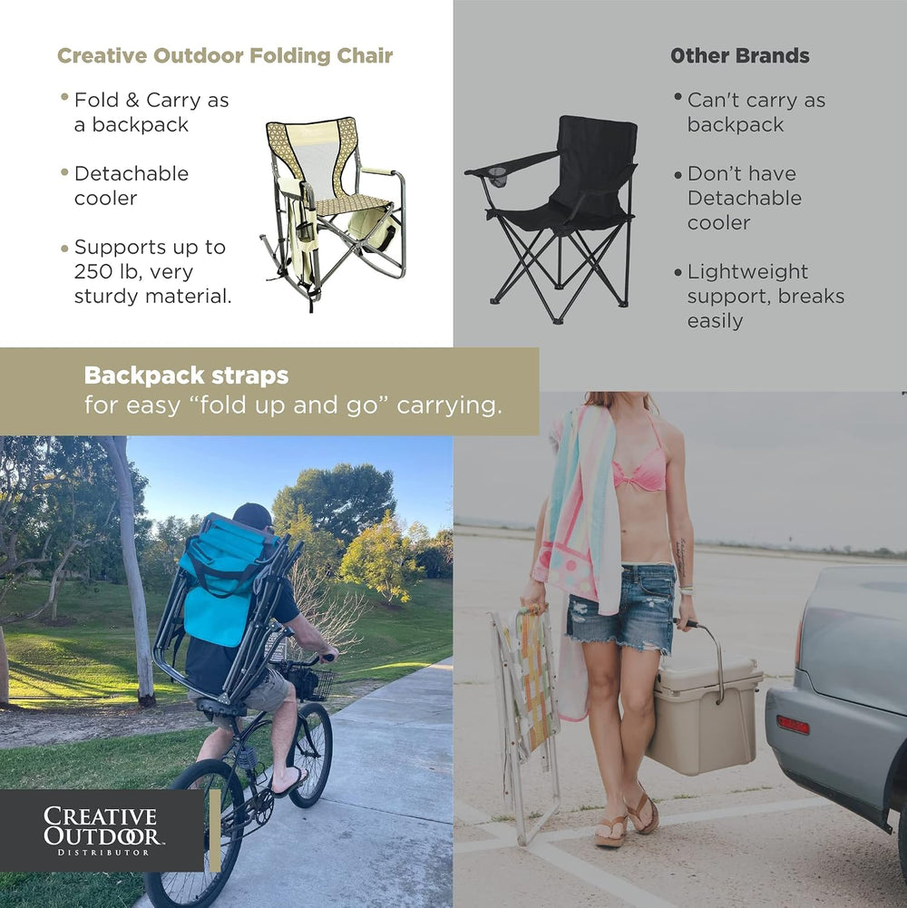 Creative Outdoor Collapsible Folding Rocking Director Chair | Camping Picnic ...