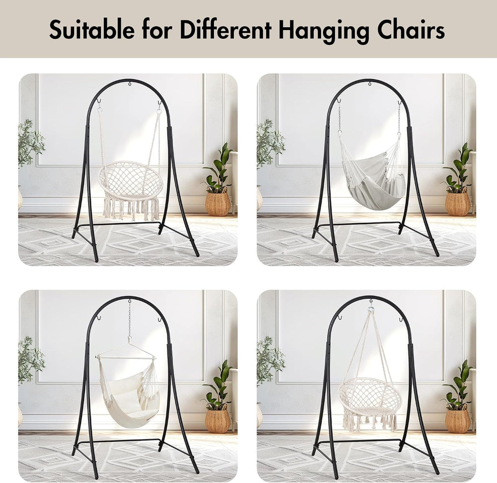 ANOW Adjustable Hammock Chair Stand, Heavy Duty Hanging Chair Stand, Black