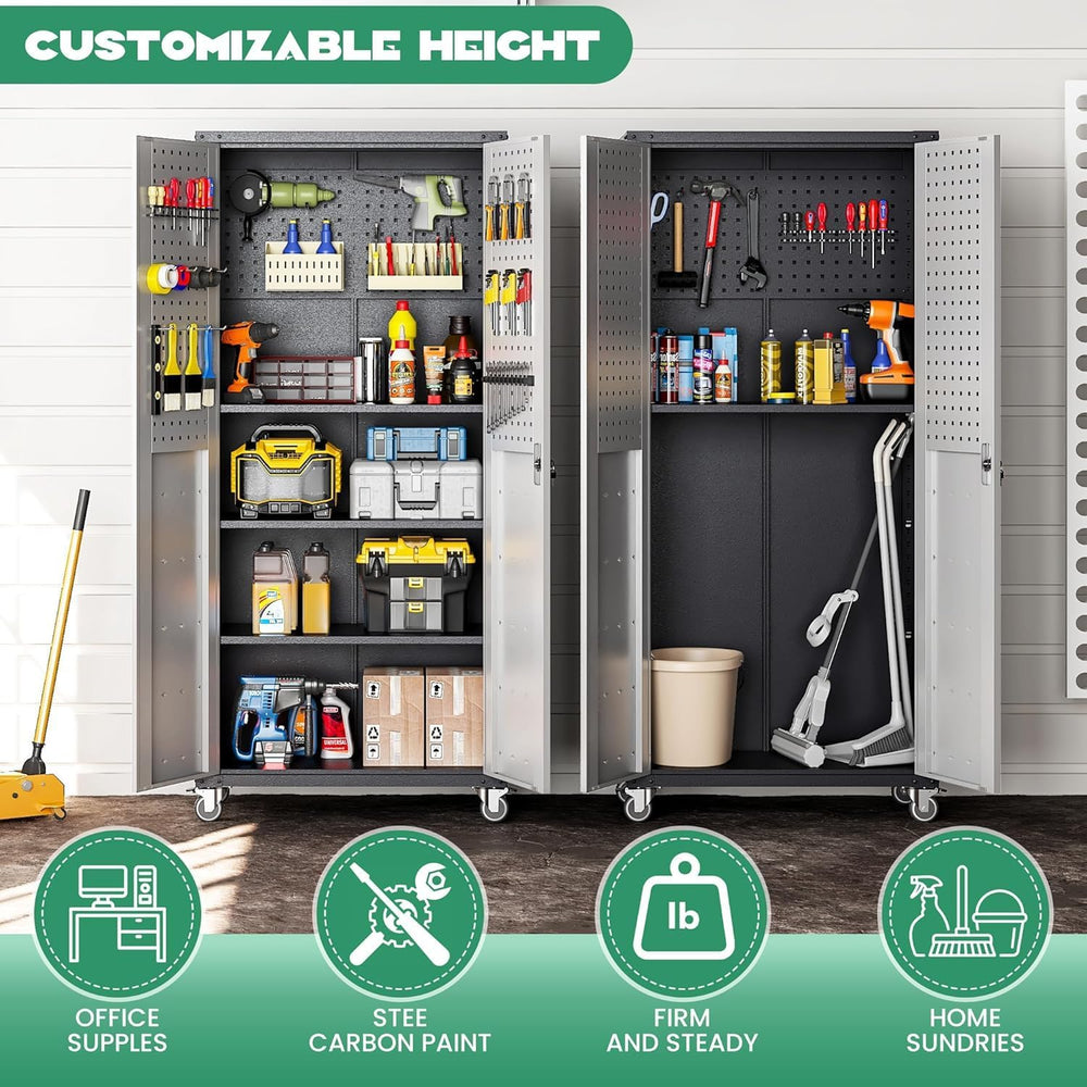 12-Piece Heavy Duty Steel Garage Cabinet System | All-in-One Modular Garage C...