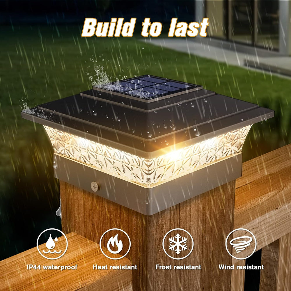 Solar Post Cap Lights Outdoor 12pack, Waterproof Fence Post Lights with 16 Ul...
