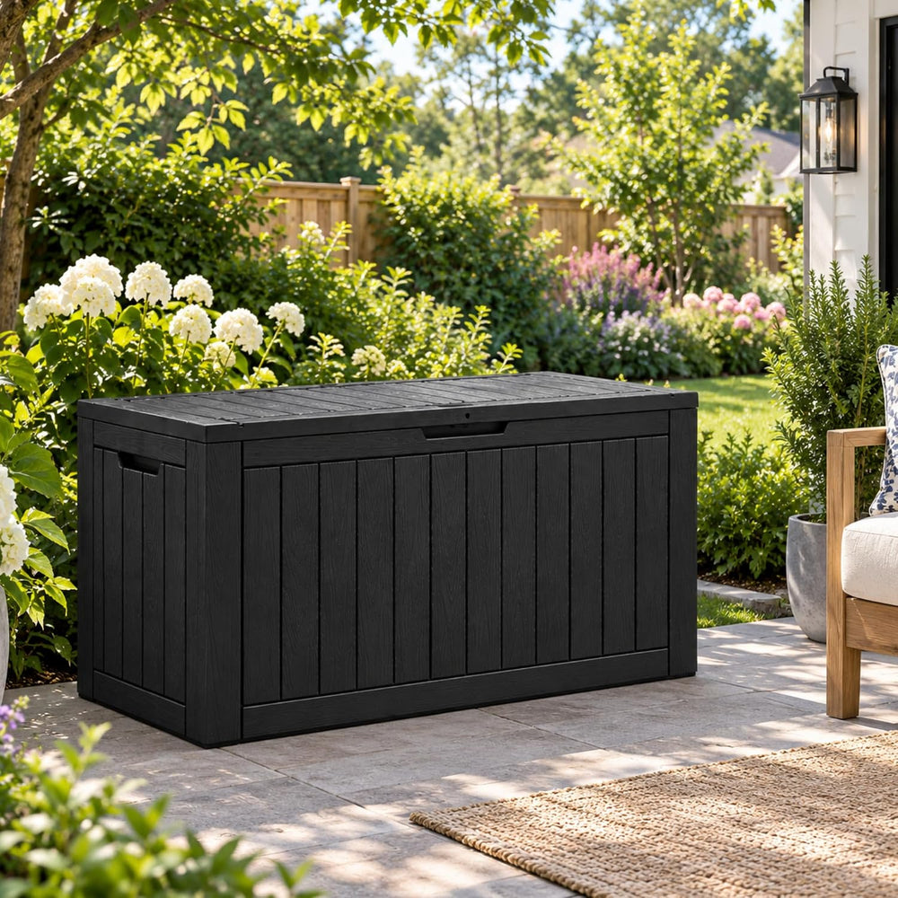 100 Gallon Outdoor Storage Box Waterproof Deck Box for Patio Storage