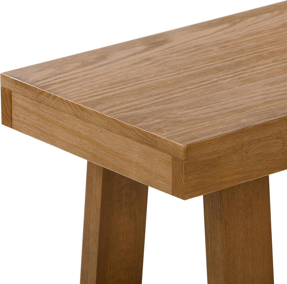 Plank+Beam Classic Dining Bench, 60 Inch, Pecan Wirebrush
