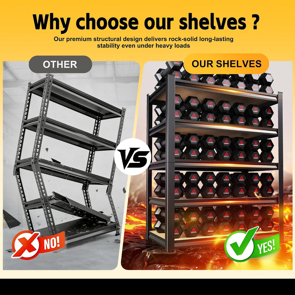 Garage Shelving,5Tier Adjustable Storage Shelves.Metal Garage Shelves