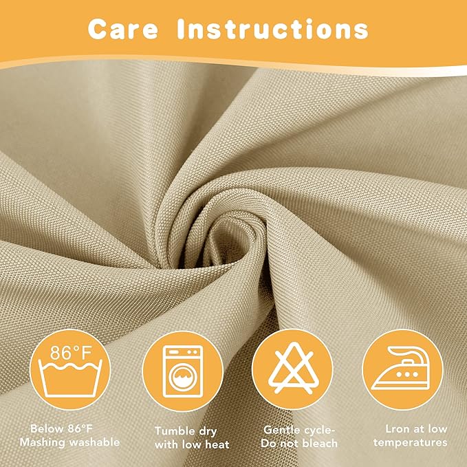 HolidayIdeas Outdoor Curtains for Patio Waterproof, 2 Panels - 84 x 84 Inch -...