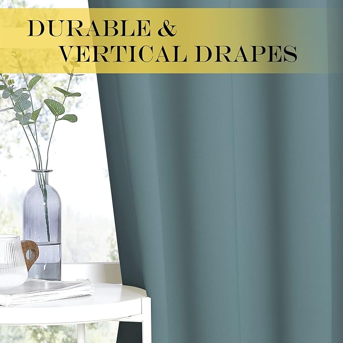 NICETOWN Sliding Glass Door Curtain 120 inches Long, Grommet Room Darkening T...