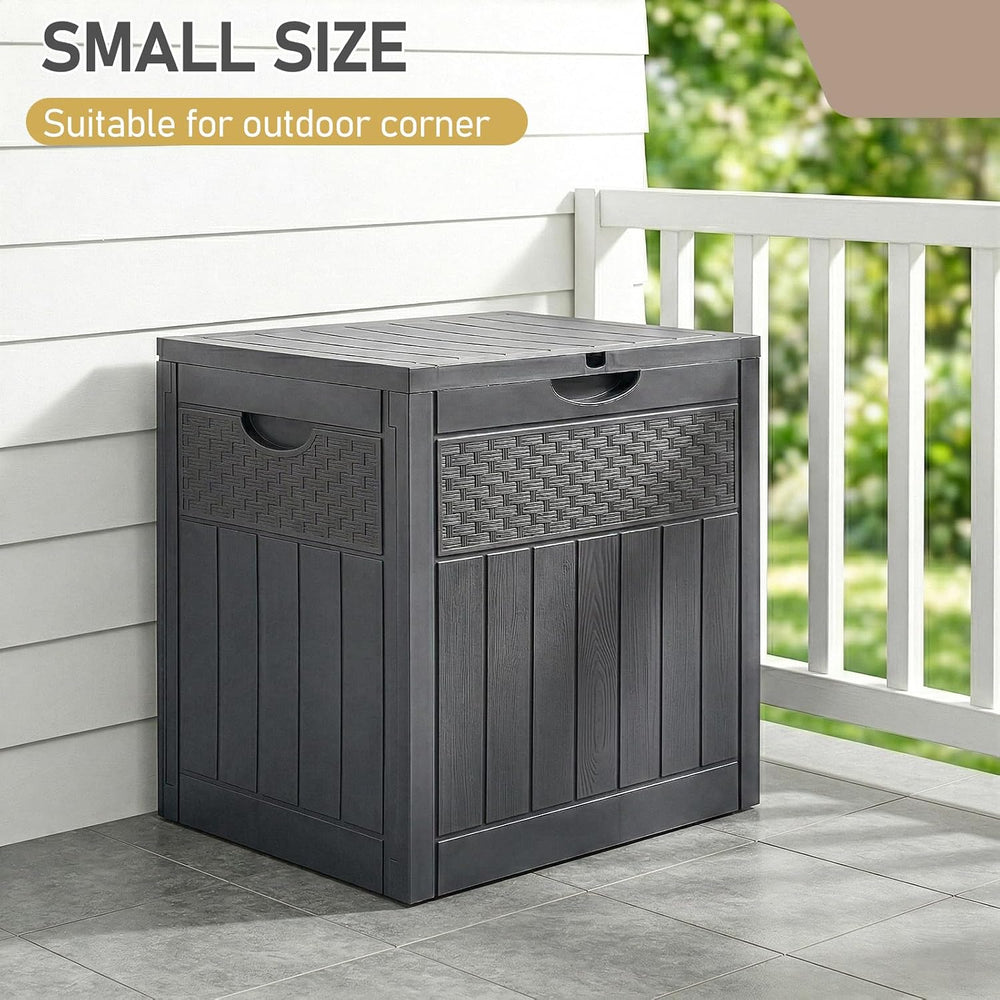 VINGLI 33 Gallon Weatherproof Lockable Outdoor Storage Box (Grey)