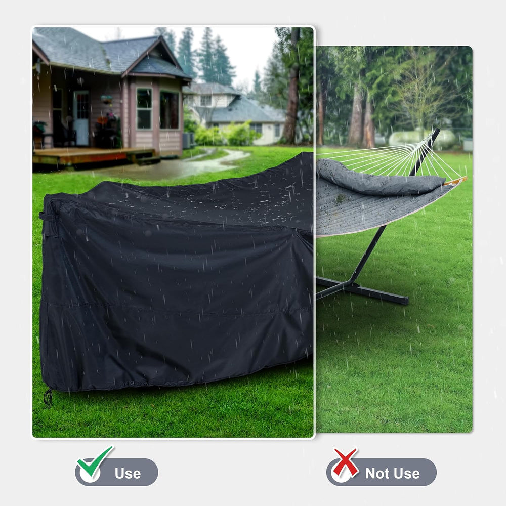 Thickened Waterproof Hammock Cover for 12FT Stand, Black