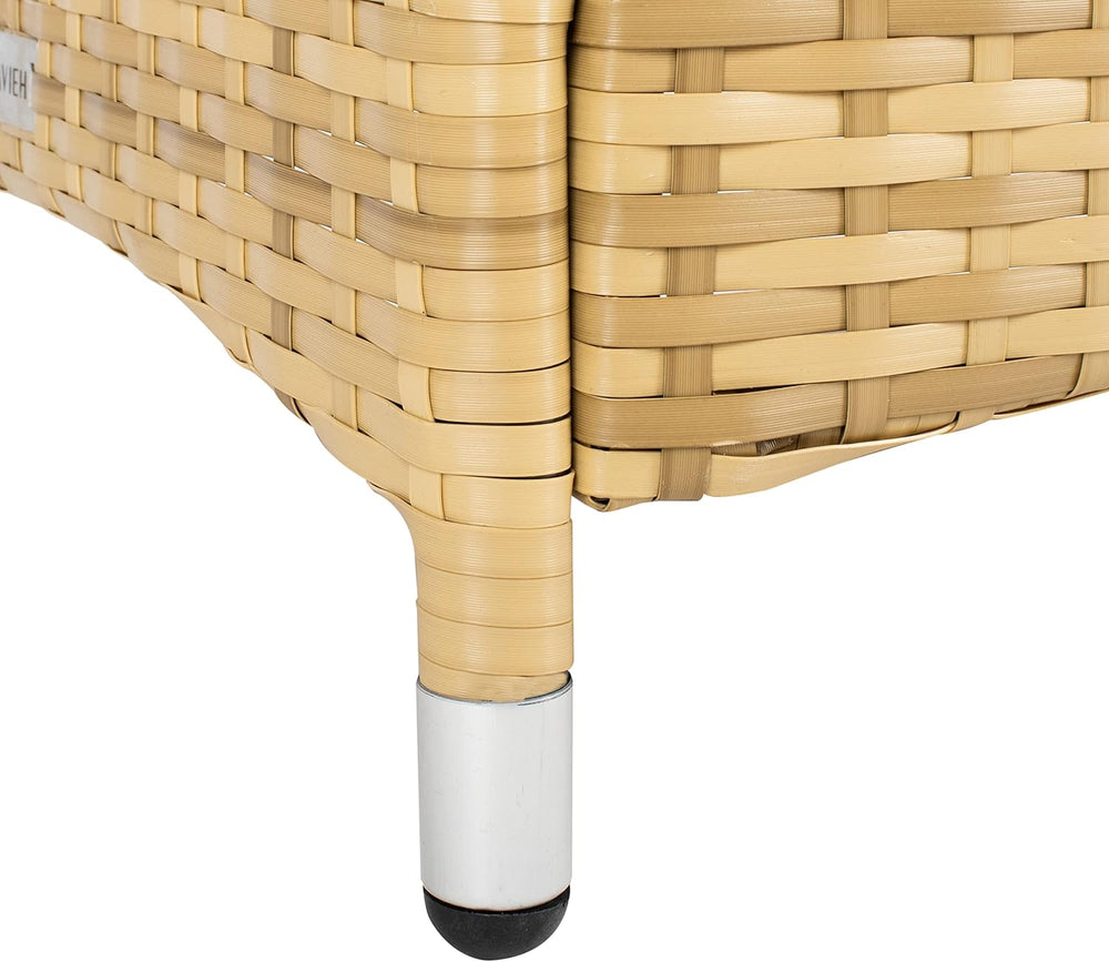 SAFAVIEH Outdoor Collection Bandele Natural/White Cushion 4-Piece Conversatio...