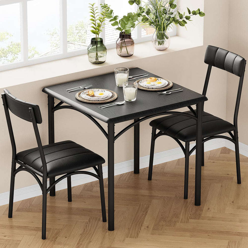 Takywep Farmhouse Dining Table Set for 2, Compact 3-Piece Wooden Kitchen Tabl...
