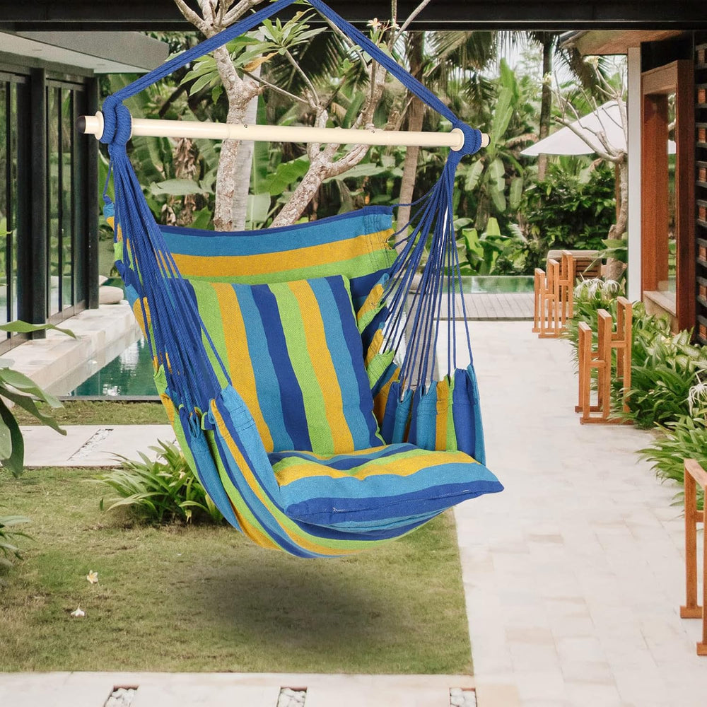 Highwild Hammock Chair Hanging Rope Swing - Max 500 Lbs - 2 Cushions Included...