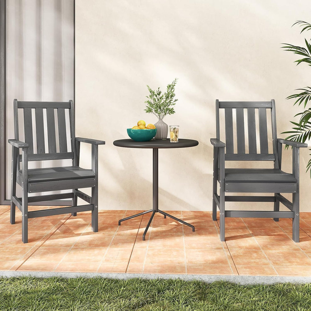 Tangkula Patio Dining Chairs Set of 2, HDPE All Weather Outdoor Chair with Wi...