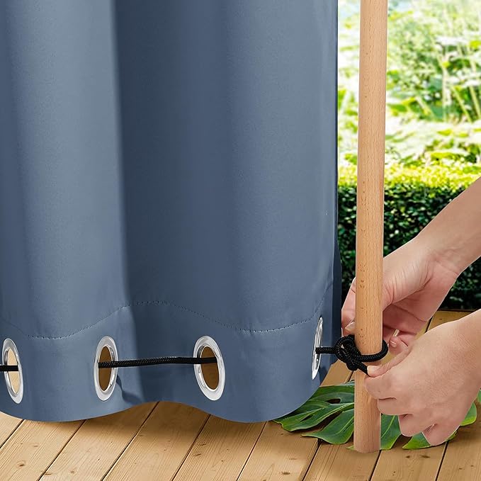 NICETOWN 2 Panels Outdoor Curtains for Patio Waterproof & Windproof, Extr...