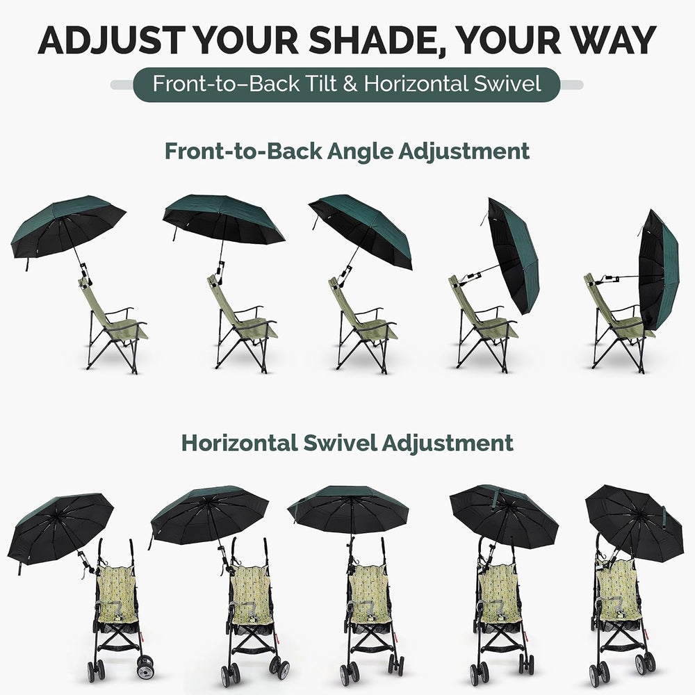 Chair Umbrella with Universal Clamp (Dark Green)