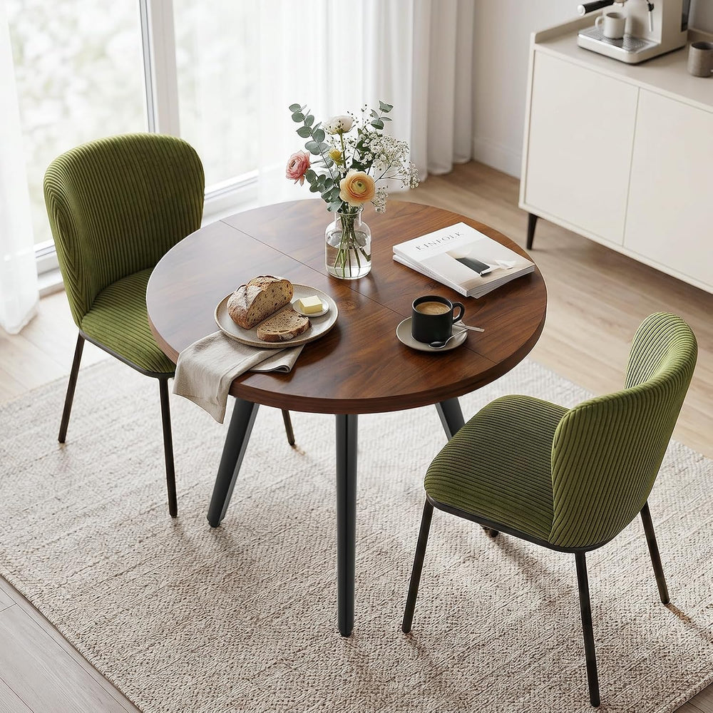 31.5" Round Dining Table Set for 2, Small Kitchen Table and Chairs Set