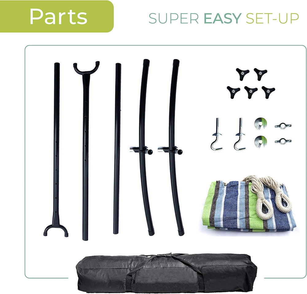 Backyard Expressions Double Camping Hammock with Steel Stand & Carrying B...