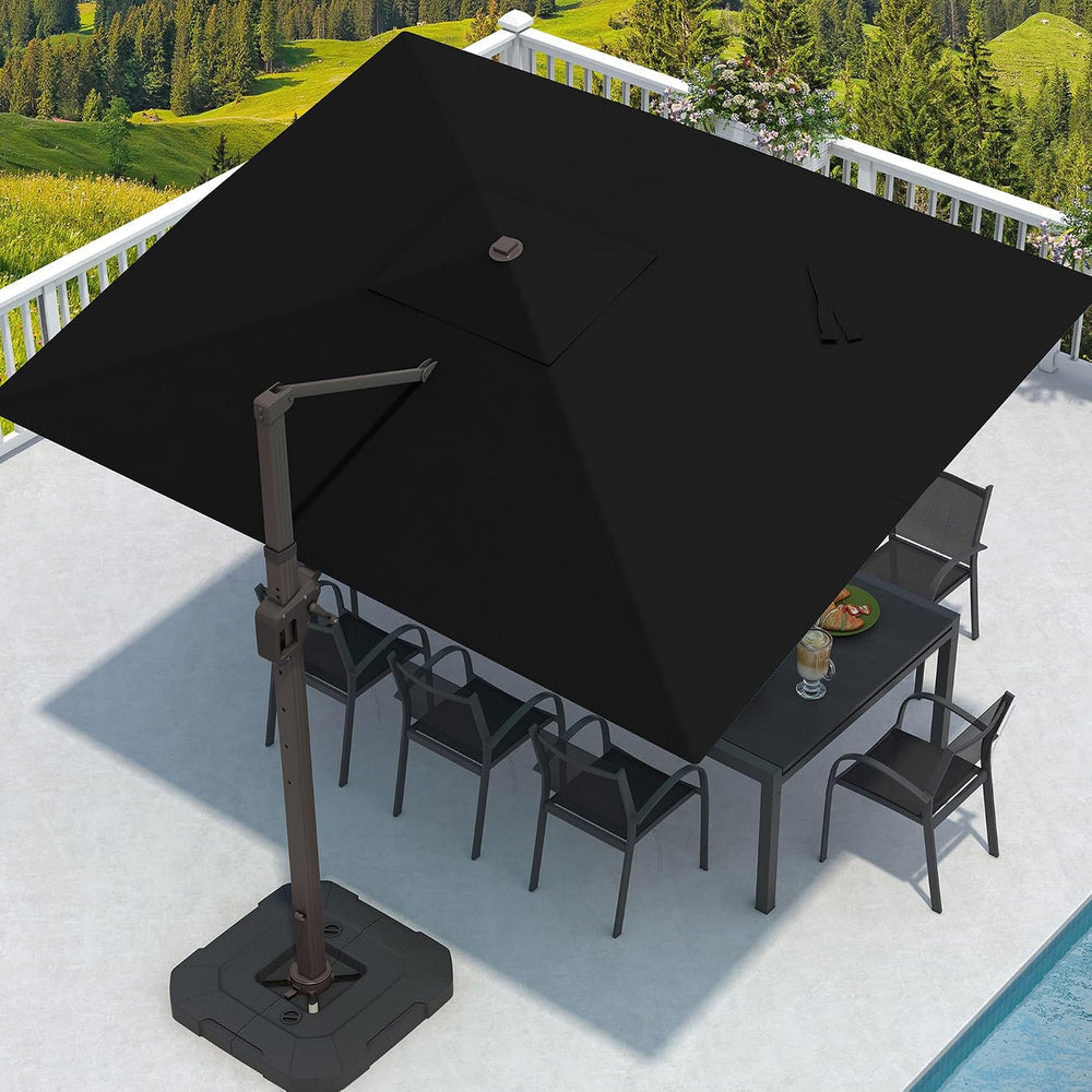 9' X 12' Cantilever Patio Outdoor Umbrella with Base Included