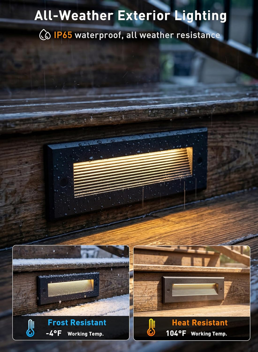 CLOUDY BAY [6 Pack] 9 Inch 5CCT Low Voltage LED Outdoor Step Lights 12V-15V 3...