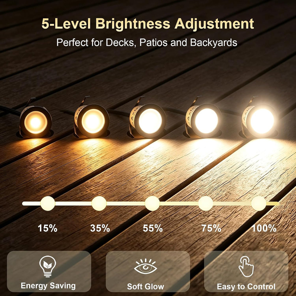 Dimmable LED Deck Lights with Timer and Photocell Sensor, 20 Pack 32mm Recess...