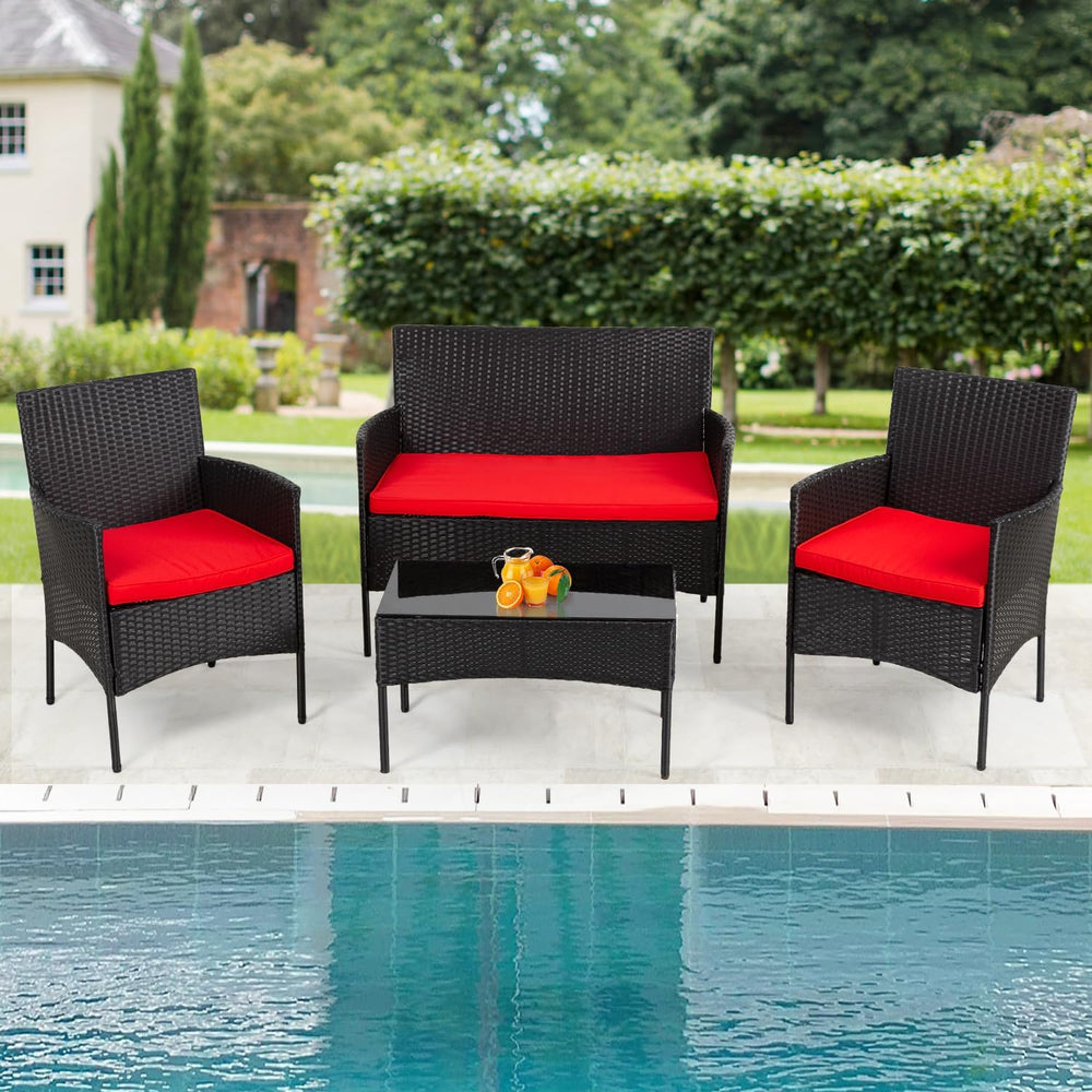PayLessHere Outdoor Furniture Set 4Pc Modular Patio Furniture Set Water Resis...