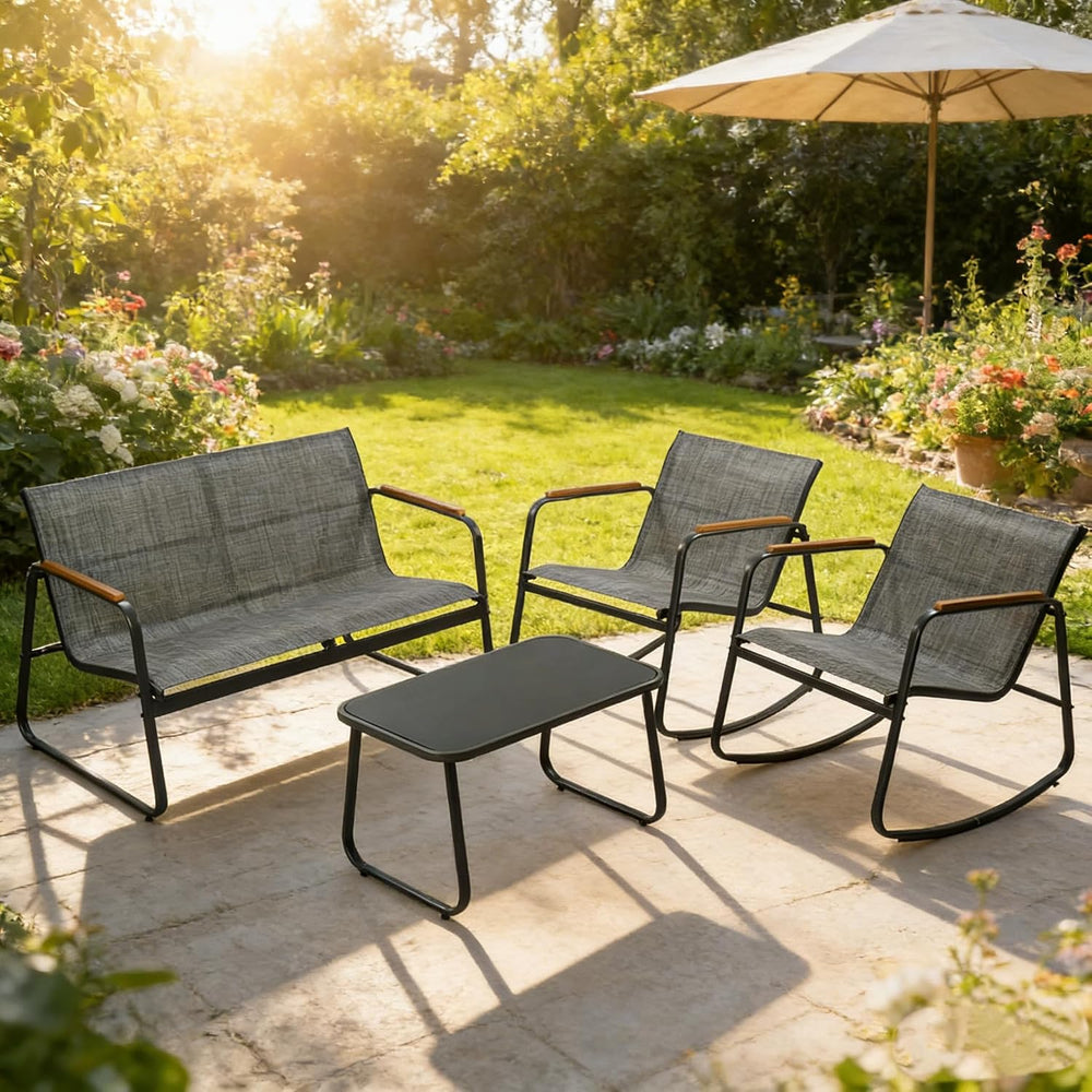 Kozyard 4-Piece Outdoor Patio Furniture Set with Textilene Chairs