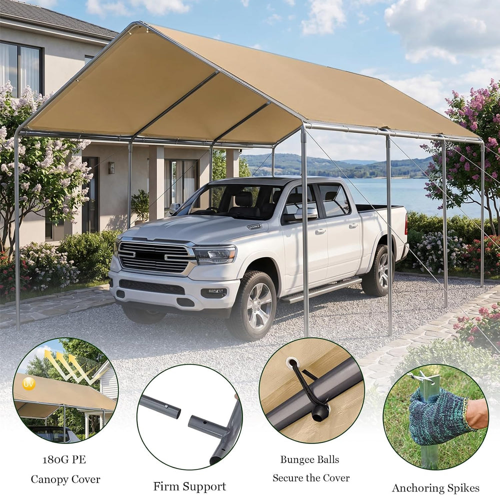 Carport, 12x20ft Heavy Duty Portable Garage, Car Port with Storage Shed, Car ...