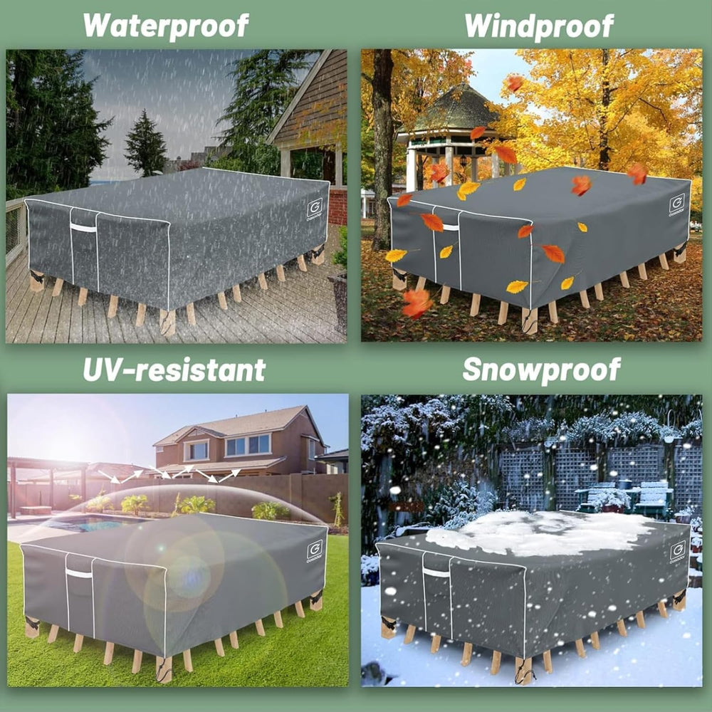 Patio Furniture Covers, 126L x 64W x 29H inch, Grey