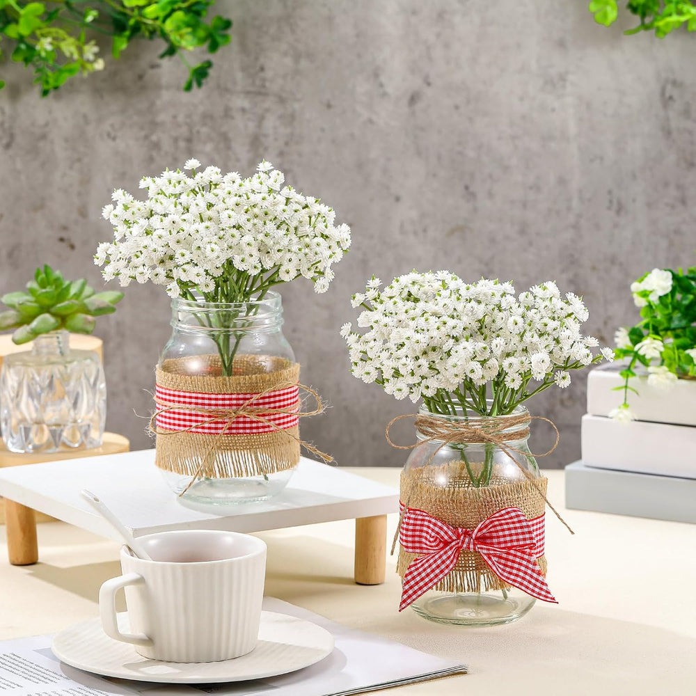 Daifunli 6 Set Picnic Party Centerpieces for Table Mason Jar Table Decor