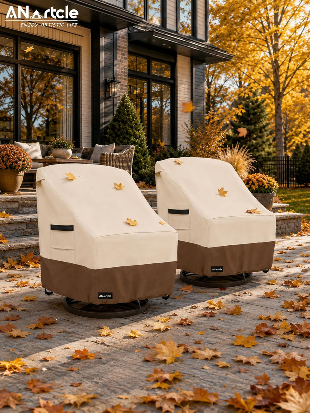 Outdoor Swivel Rocker Chair Cover 2 Pack,Patio Swivel Chair Covers for Outdoo...