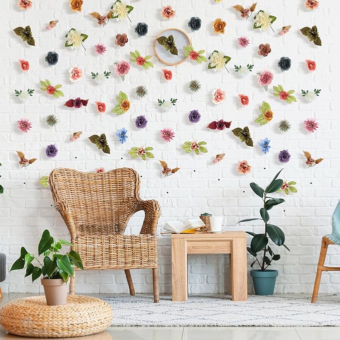 XunYee 6 Pcs 35.4 ft Flower Garlands Hanging Wildflower Backdrop Decoration A...