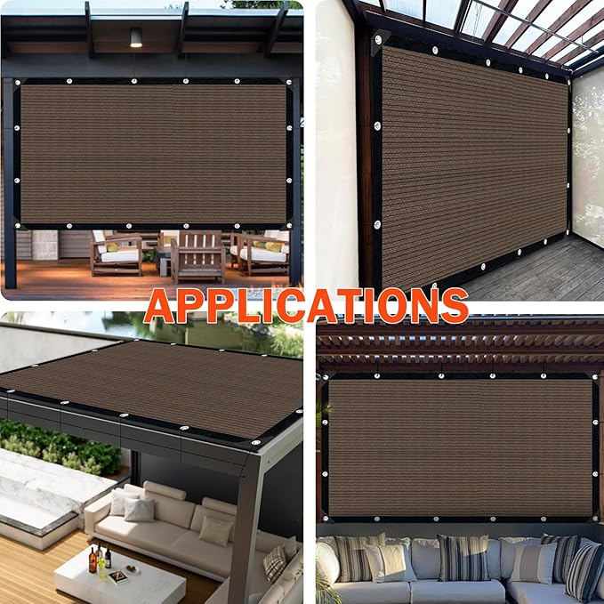 Sun Shade Cloth with Grommets,90% UV Protection Shade Fabric,Pergola Shade Co...
