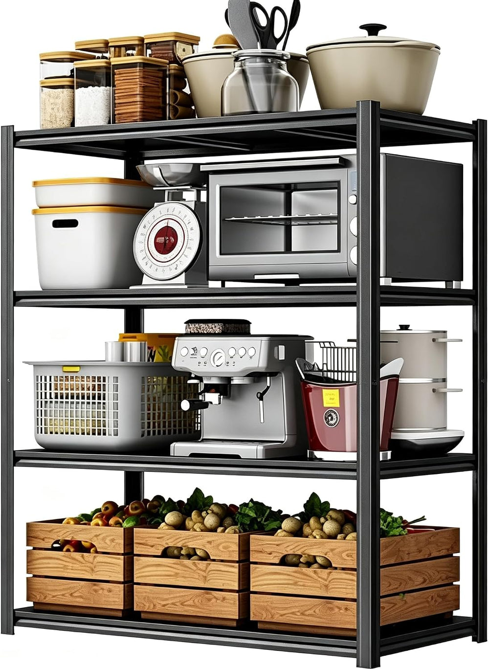 Garage Shelving Adjustable Metal Storage Shelves with Anti‑Tip Safety Kit