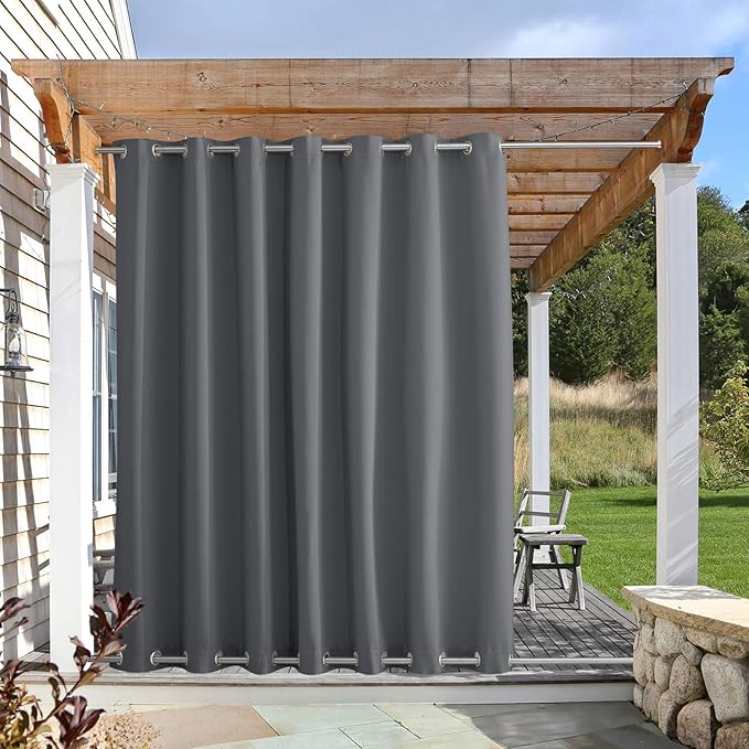 NICETOWN Outdoor Curtain for Patio Waterproof Extra Wide 100", Blackout ...