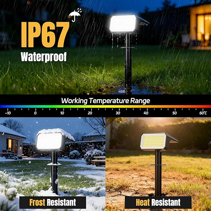 Solar Spot Lights Outdoor, [4 pack/118 LED] 4 Modes Auto On/Off Solar Landsca...