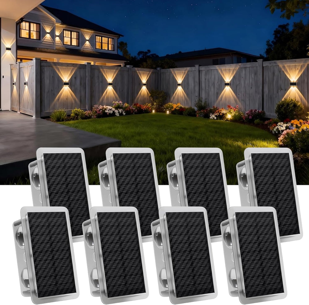 Solar Fence Lights Outdoor, Up Down Glow Solar Powered Wall Lights with 3 Mod...