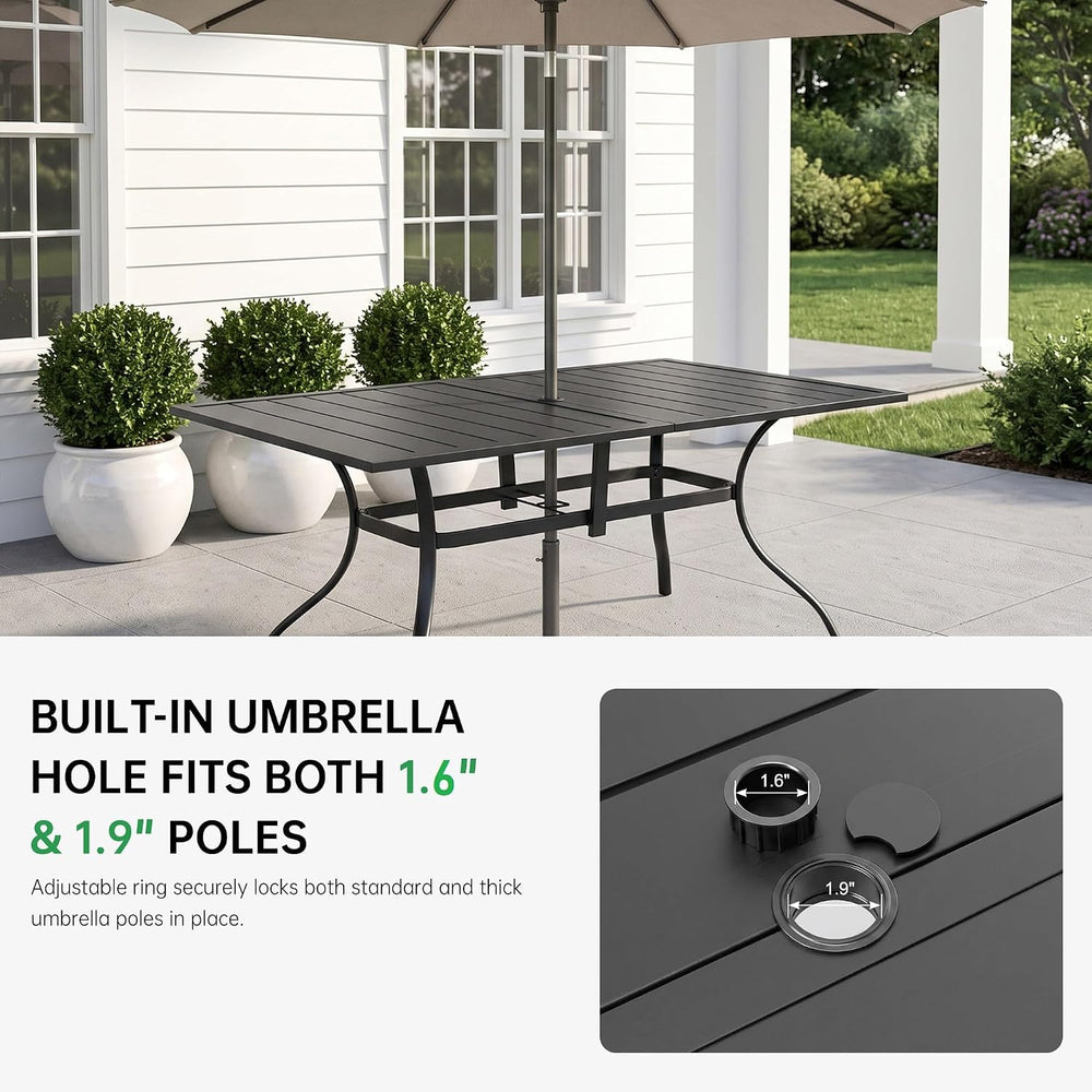 7-Piece Outdoor Furniture Set, Patio Table and Chairs Set, Gray